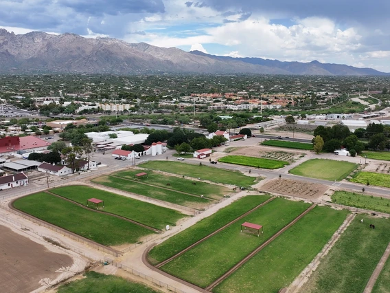 An aerial view of Tucson's Campus Agricultural Center 